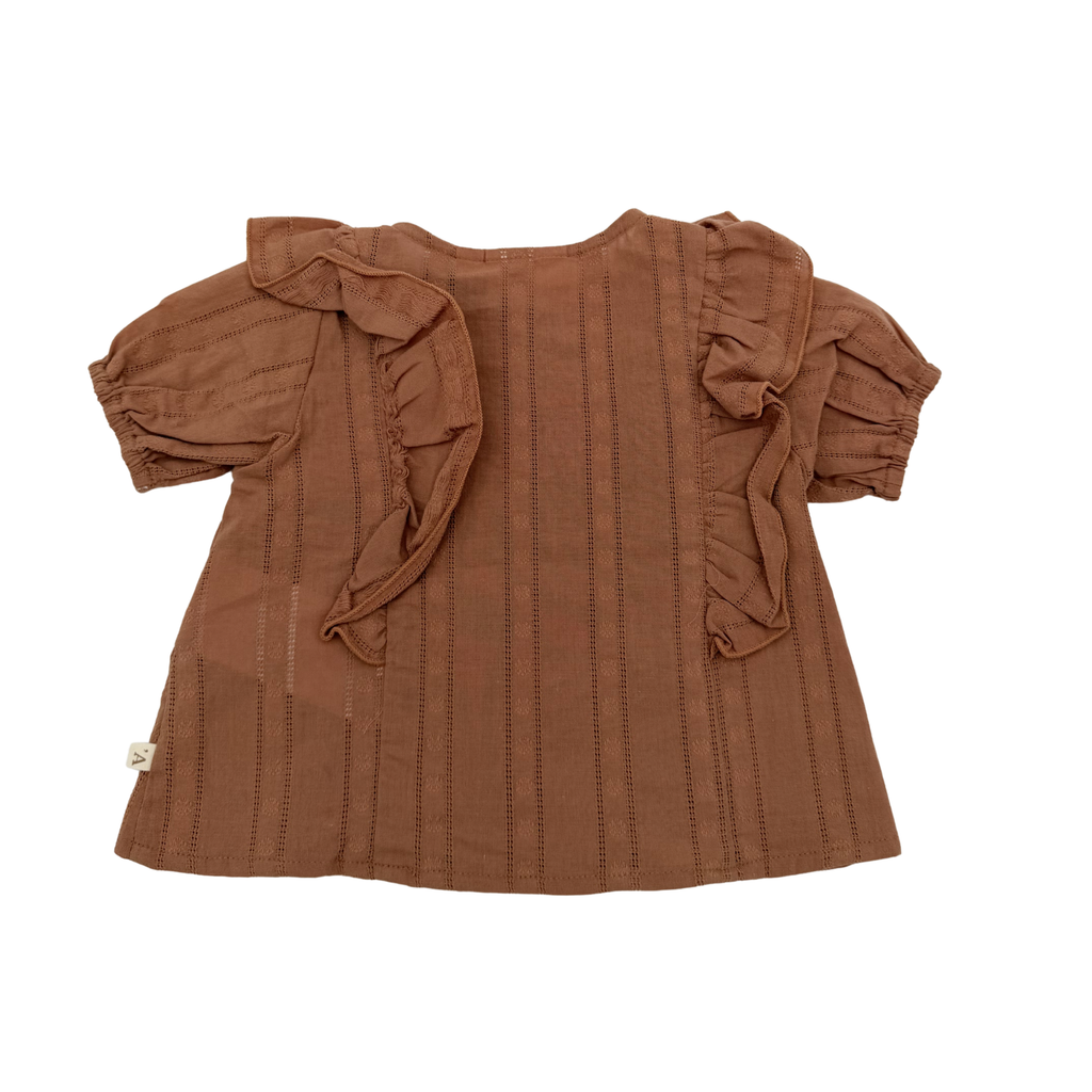 Blouse marron — 2-4 mois