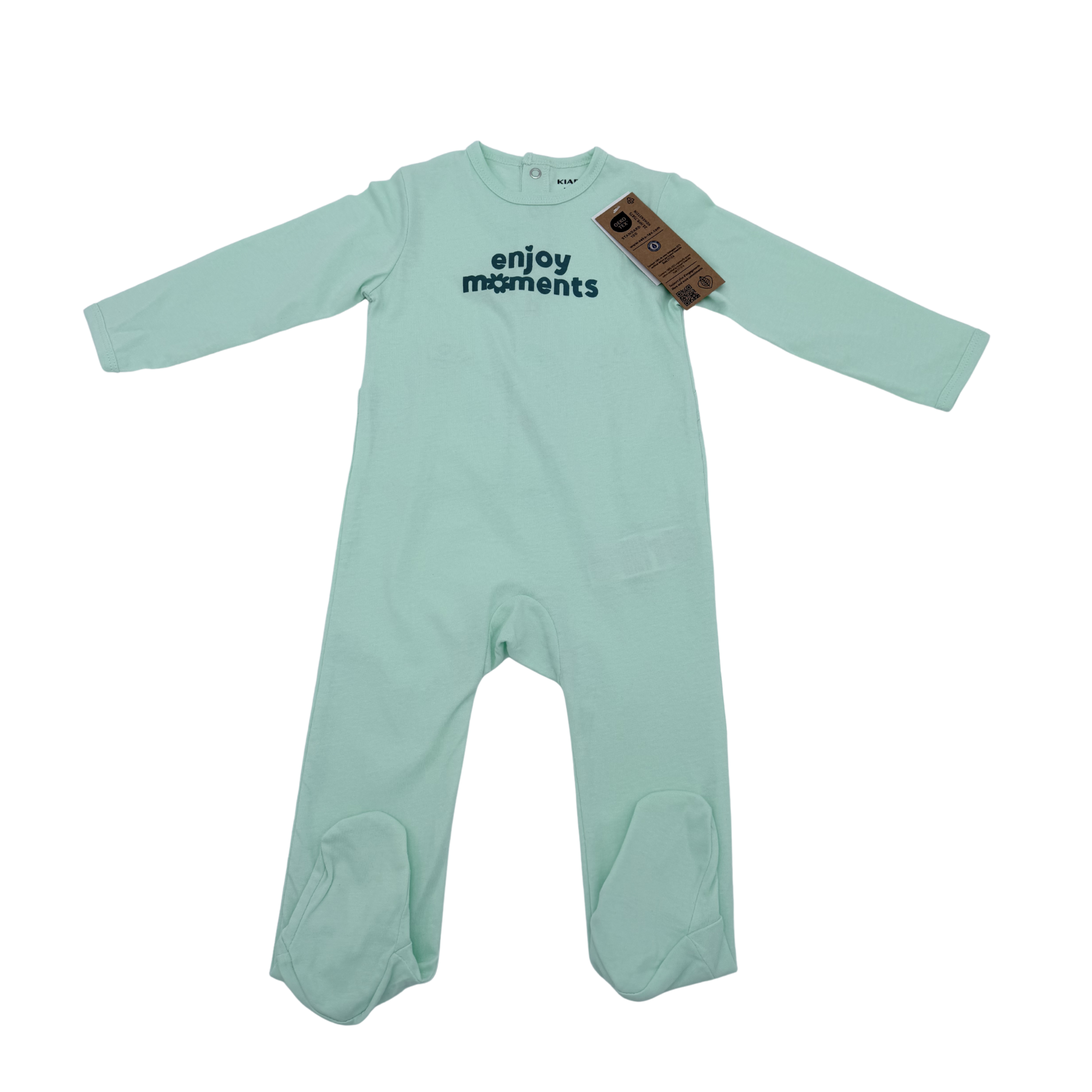 Pyjama vert menthe “Enjoy moments” — 12 mois