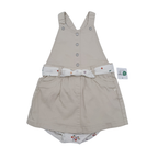 Robe salopette beige fleurie — 12 mois