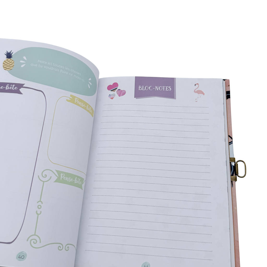 Journal personnel avec cadenas et autocollants