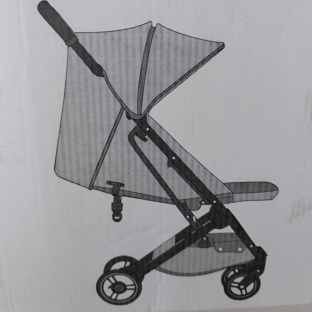 Poussette compacte gris chiné — naissance à 22 kg