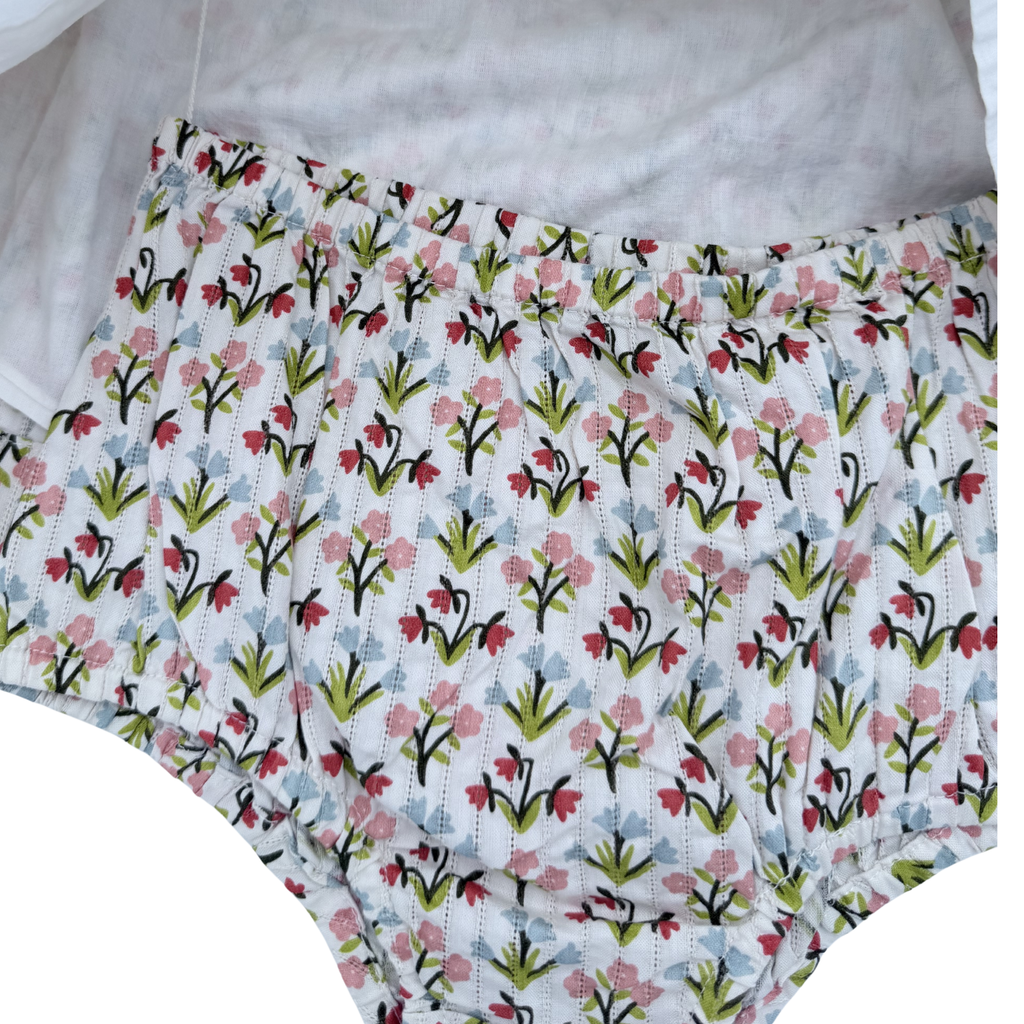 Robe fleurie avec bloomer assorti — 18 mois