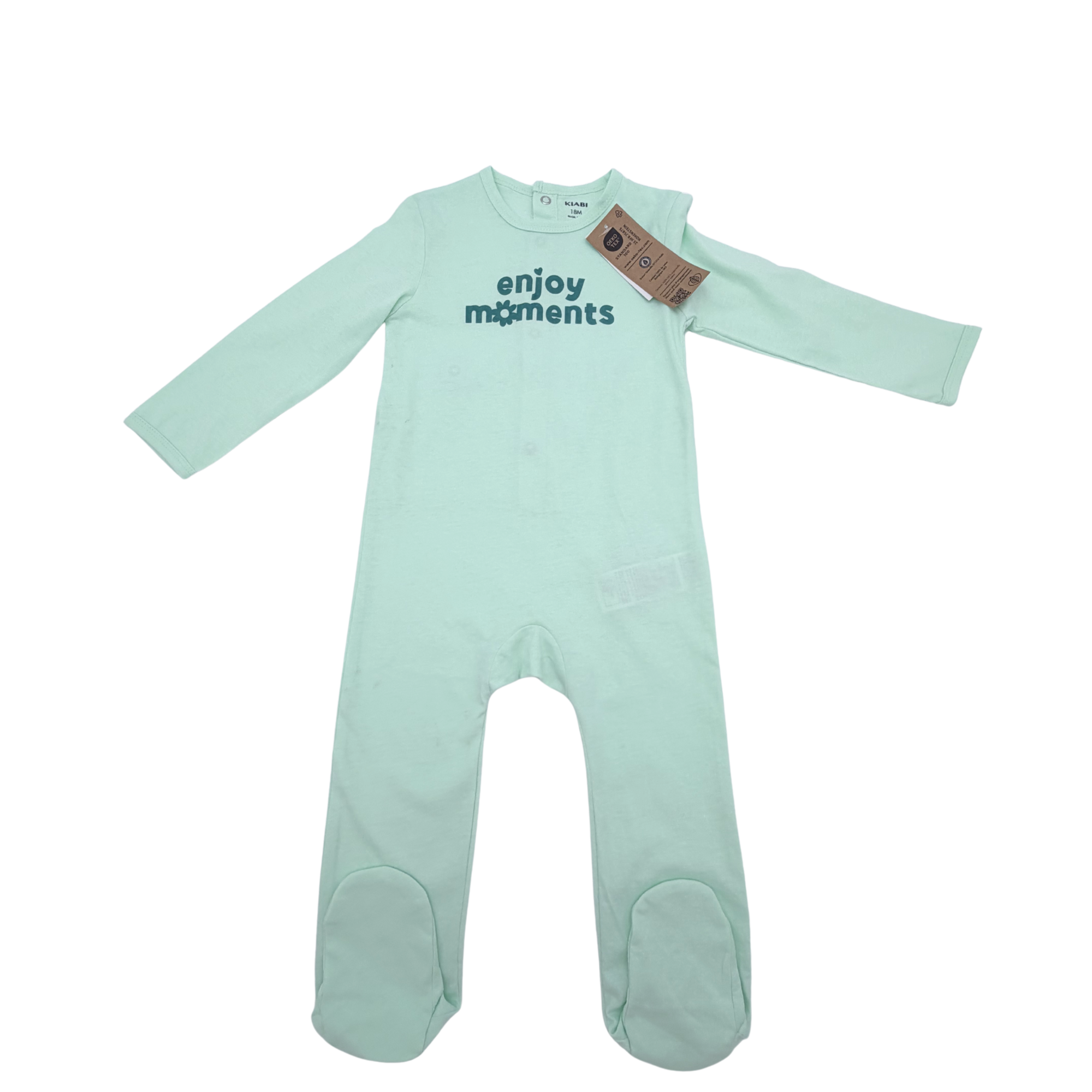 Pyjama vert d’eau “Enjoy moments” — 18 mois