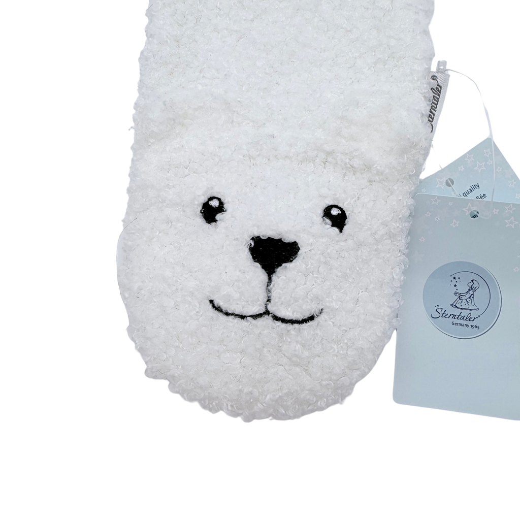 Écharpe enfant blanche motif ours - 2 ans