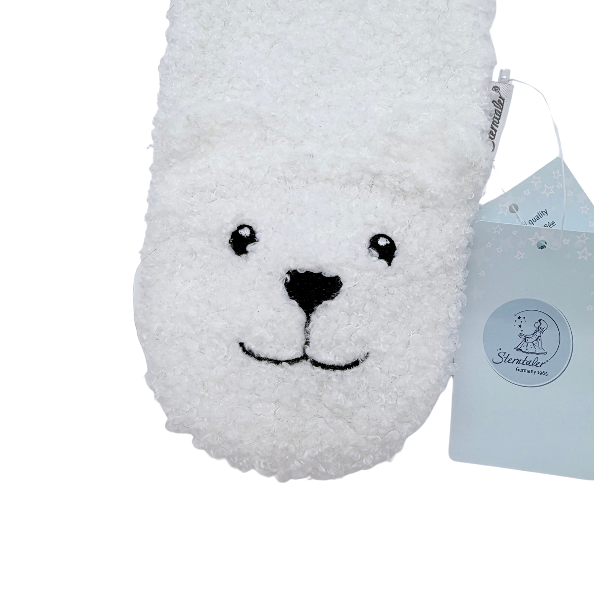 Écharpe enfant blanche motif ours - 2 ans