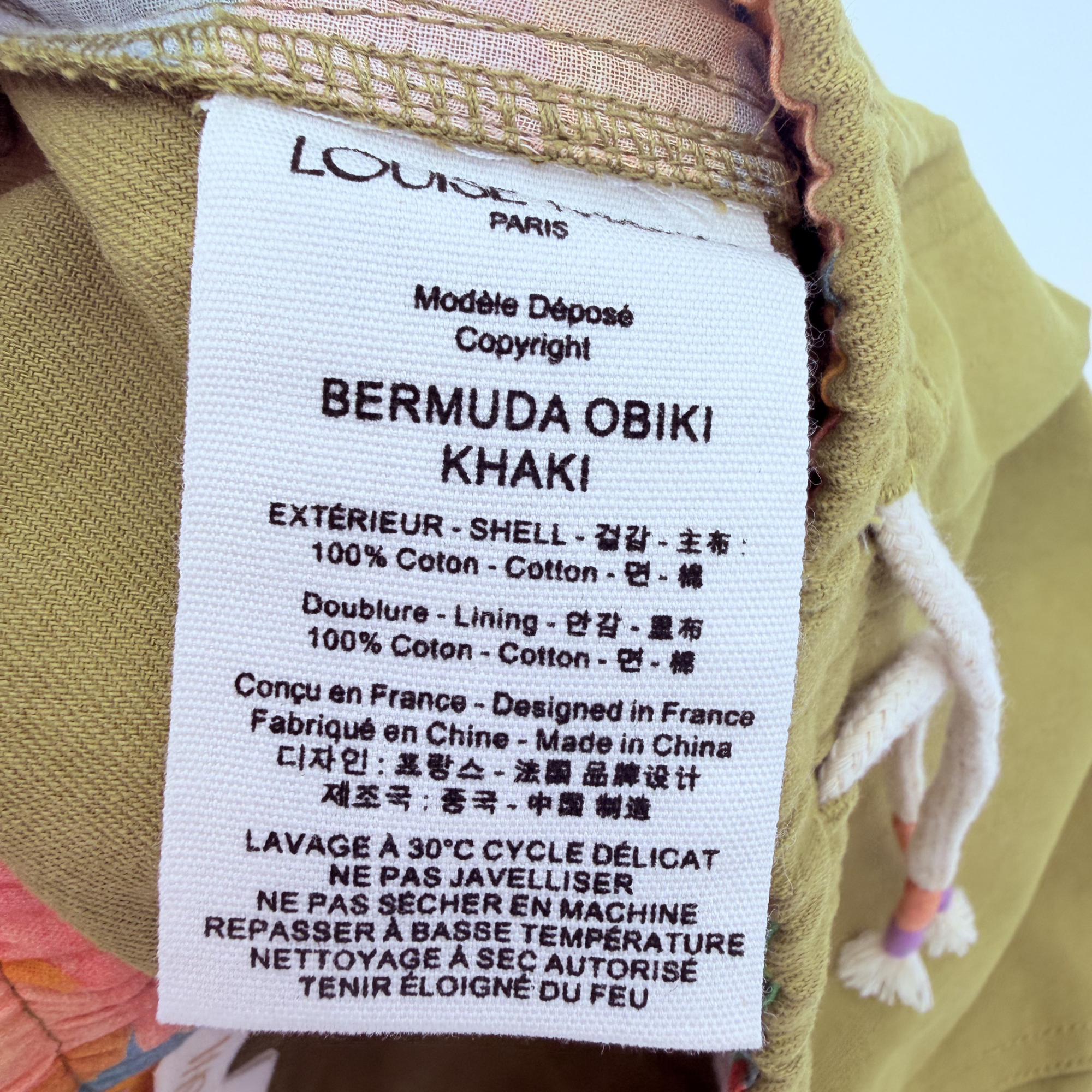 Bermuda khaki à poche brodée — 4 ans