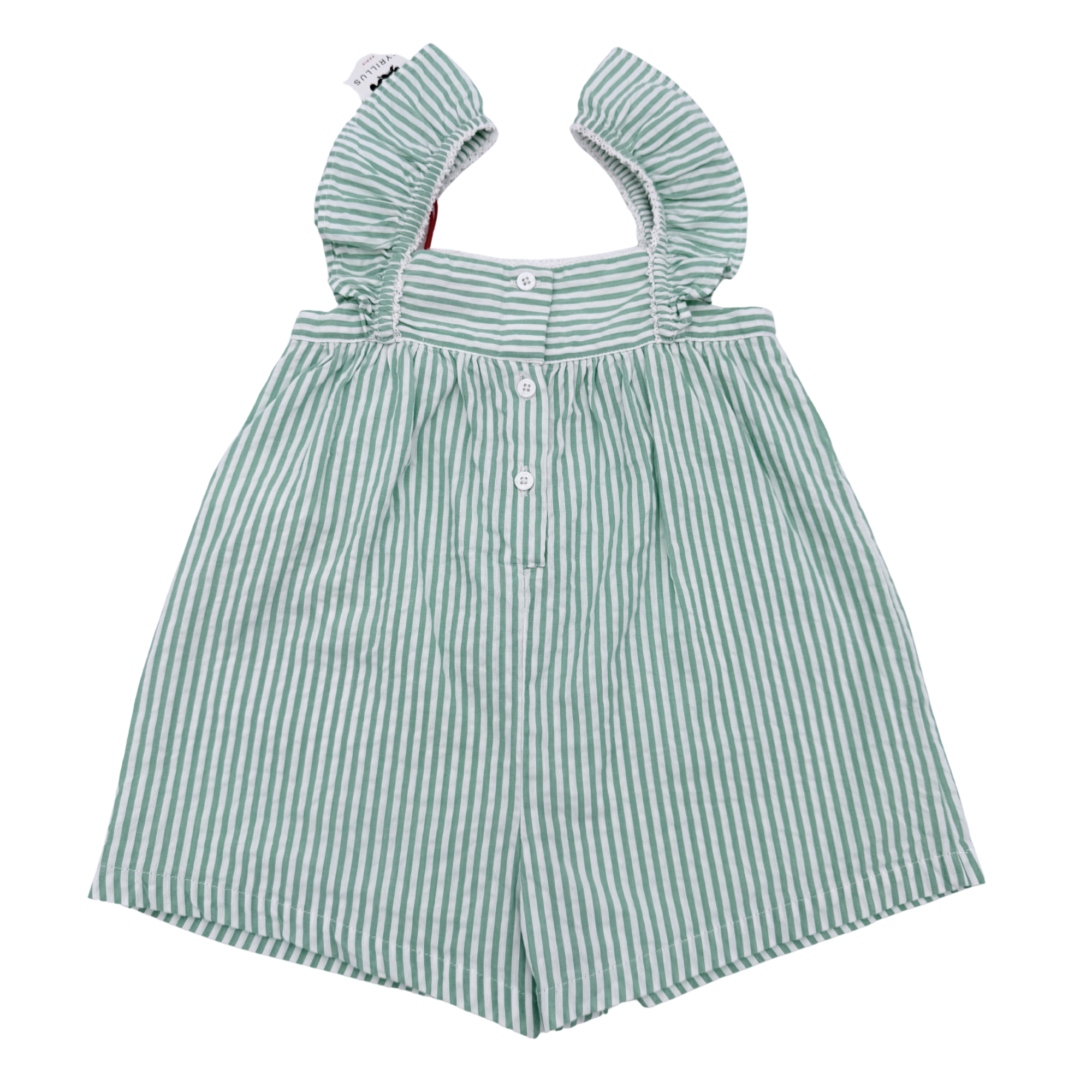 Combishort menthe et blanche - 24 mois