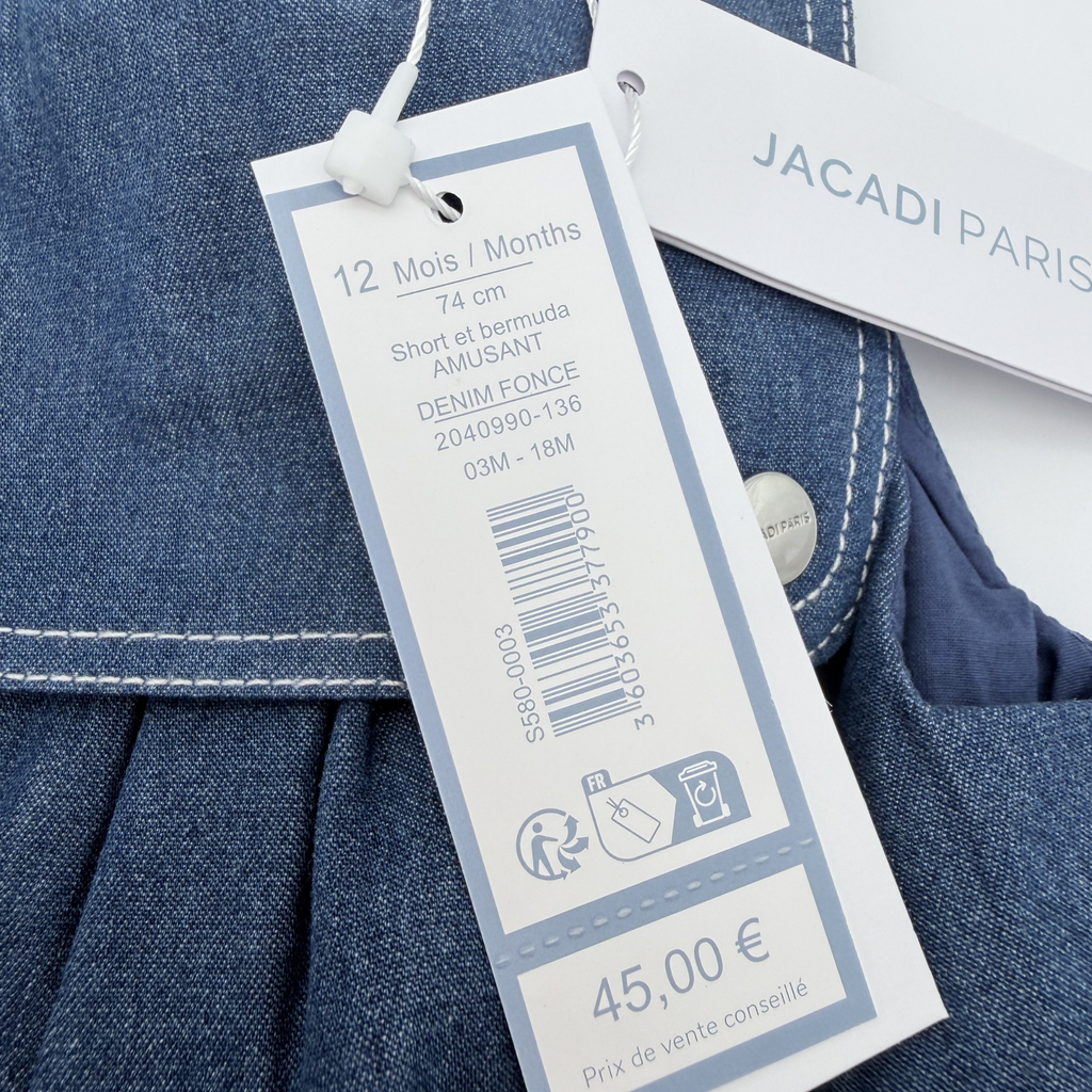 Barboteuse denim poches — 12 mois