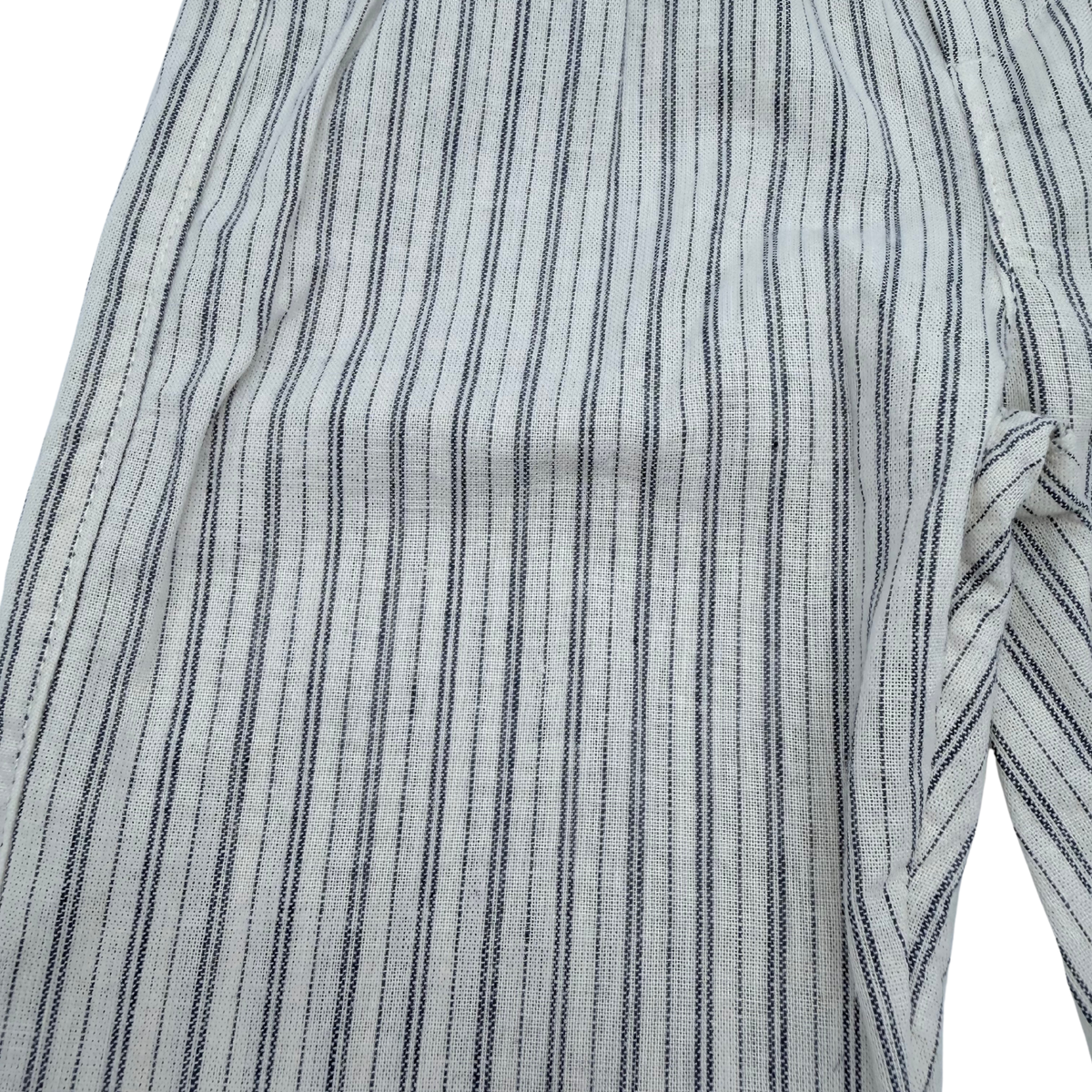 Pantalon enfant rayé en mélange de lin écru et bleu - 18-24 mois