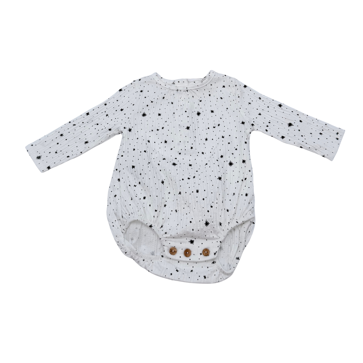 Body bébé blanc à étoiles noires - 1-3 mois