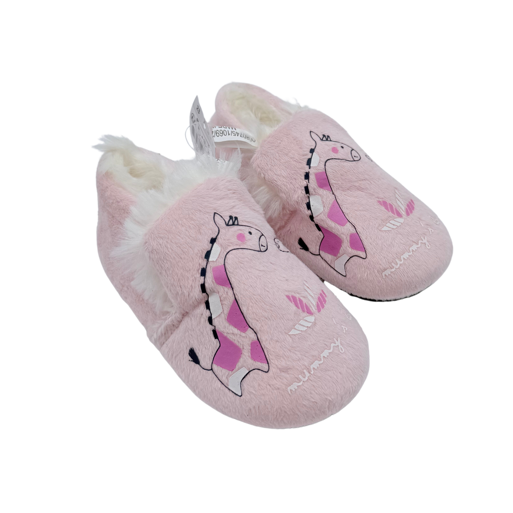 Chaussons rose motif girafes - 23