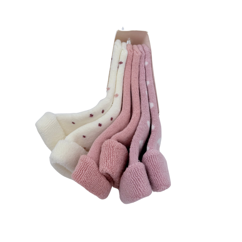 Lot de 3 paires de chaussettes bébé écru et rose – 16-17