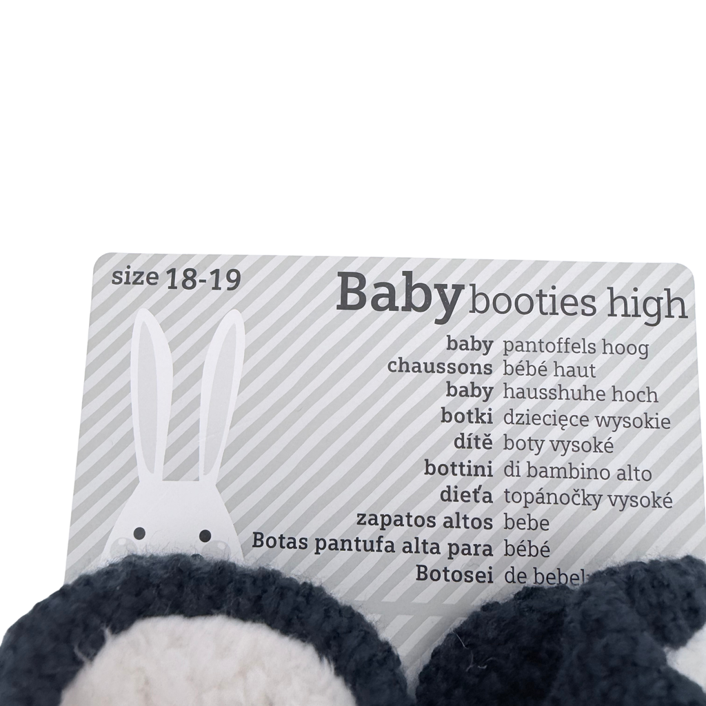 Chaussons montants bébé bleu marine doublés – 18/19