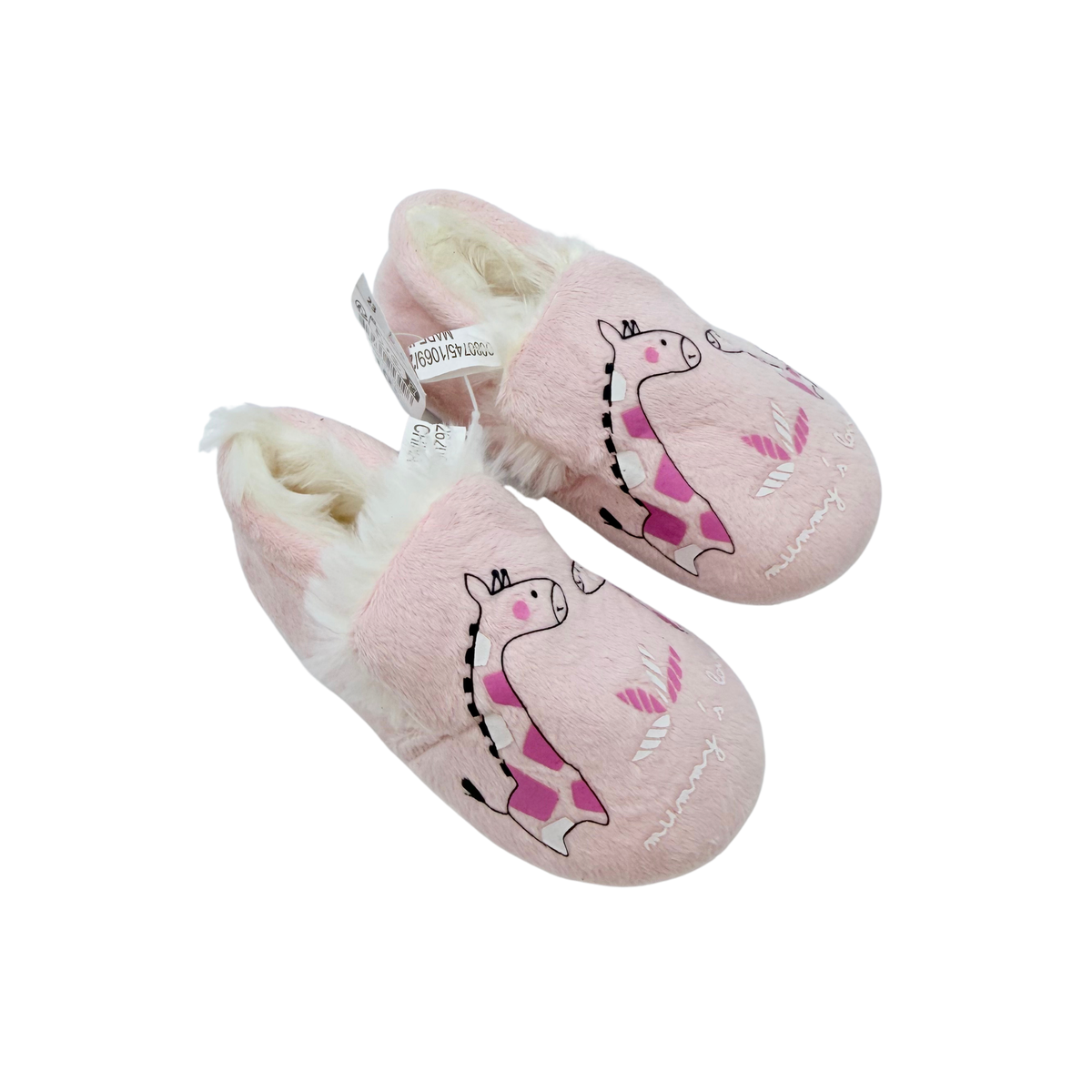 Chaussons rose motif girafes - 23