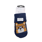 Chaussettes bébé bleu marine motif ours – 15-17