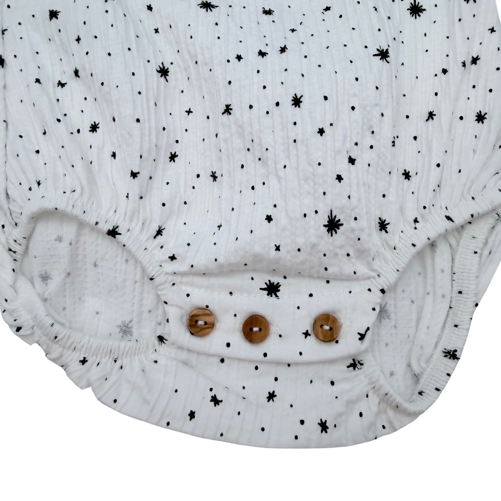 Body bébé blanc à étoiles noires - 1-3 mois