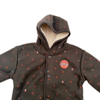 Veste bébé à capuche marron foncé doublée sherpa - 6 mois