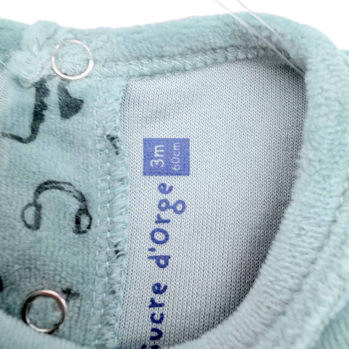 Pyjama en velours vert - 3 mois