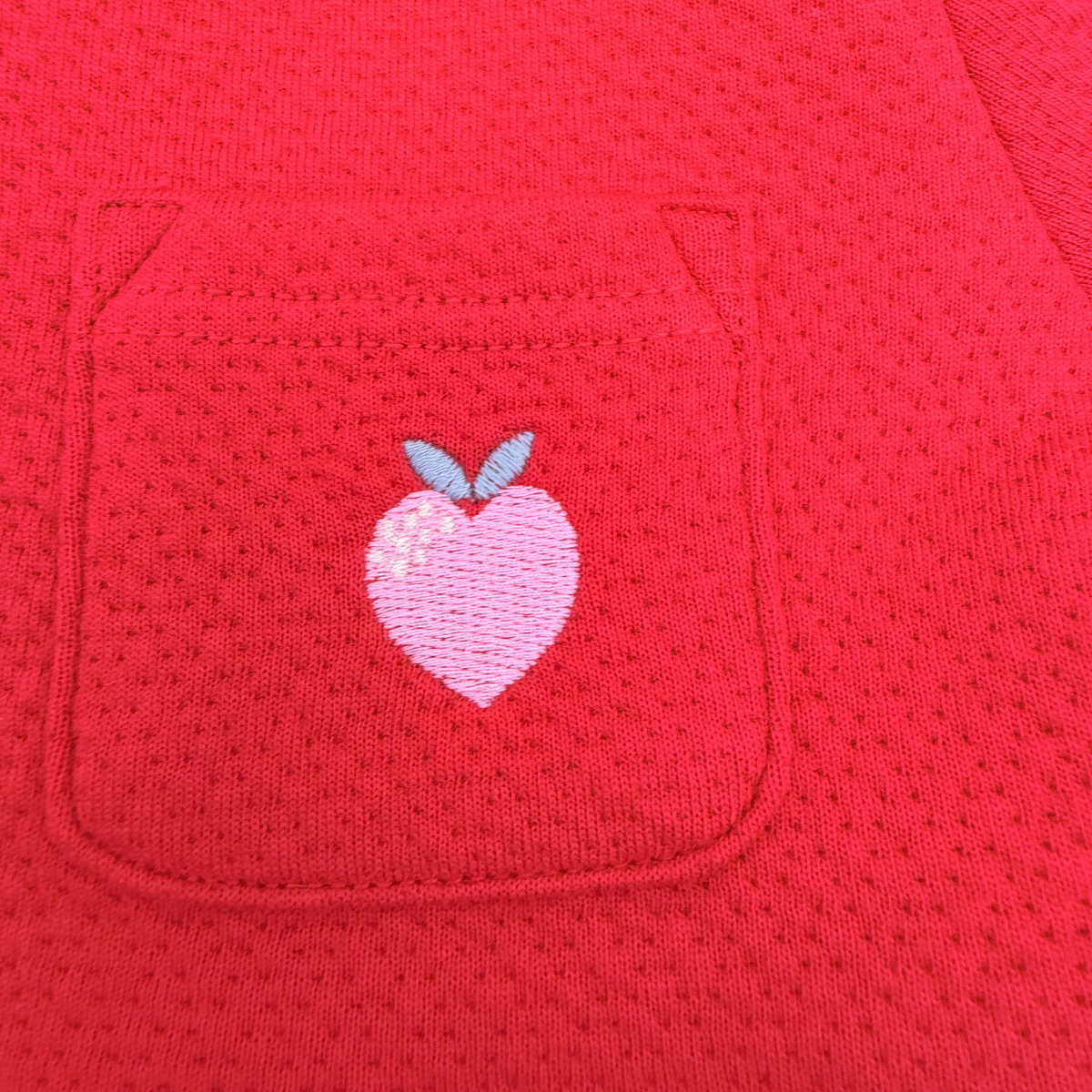 - Robe bébé rouge avec petite poche brodée - 12 mois