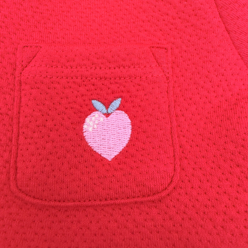 - Robe bébé rouge avec petite poche brodée - 12 mois