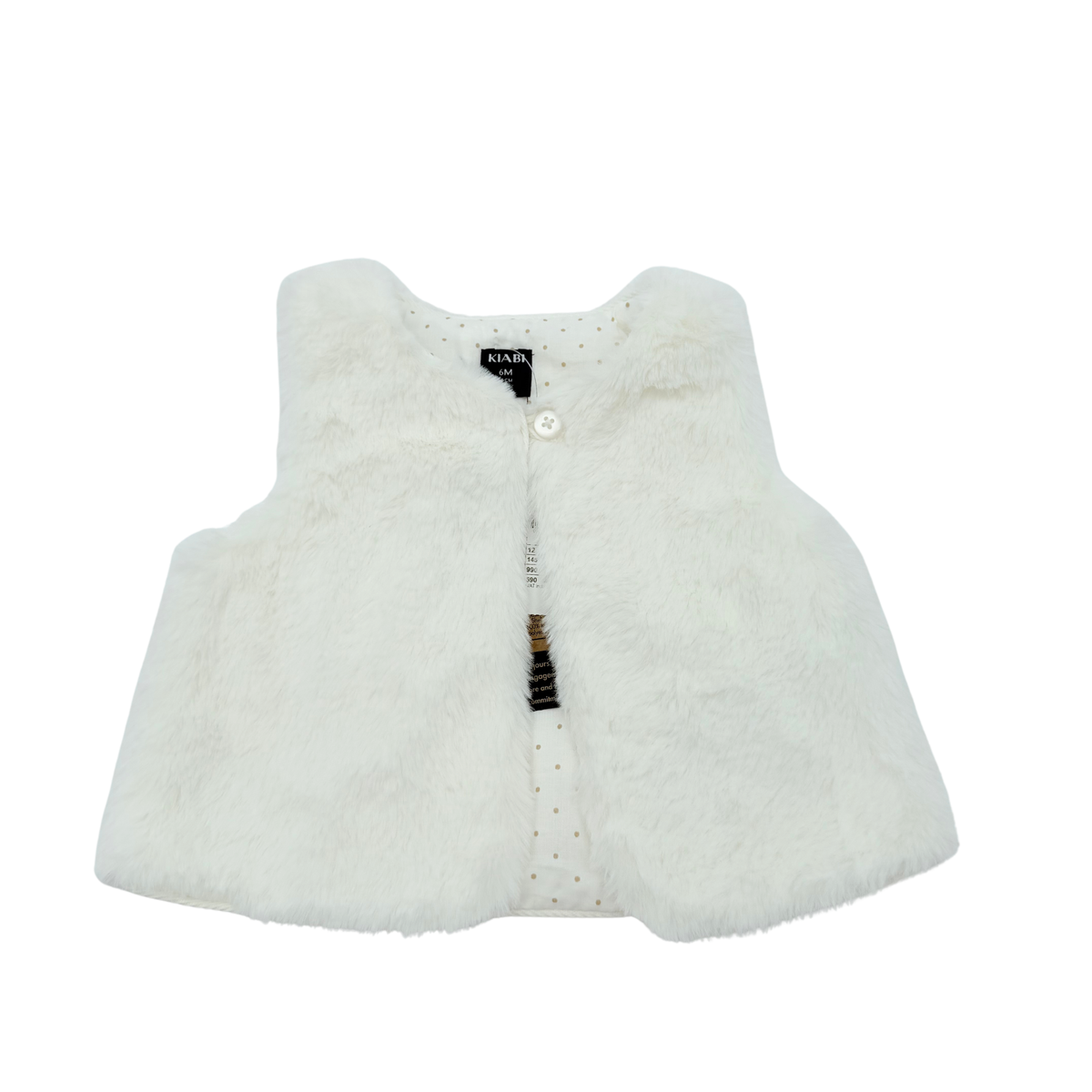 Gilet sans manches bébé écru en fausse fourrure - 6 mois