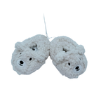 Chaussons écrus en sherpa motif ourson - 3-6 mois