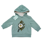 Sweat bébé vert à capuche - 3 mois