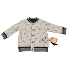 Veste réversible bébé écrue et verte à motifs - 6 mois