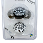 Lot de 2 sucettes orthodontiques noires et blanches -  0-6 mois