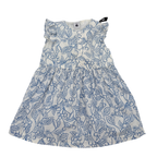 Robe à imprimé végétal bleu avec bloomer — 24 mois