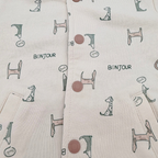Veste réversible bébé écrue et verte à motifs - 6 mois