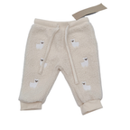 Pantalon bébé écru effet moutonné motifs lamas - 3 mois