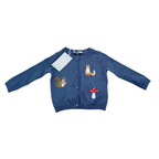Gilet bleu marine motifs forêt - 2-6 mois