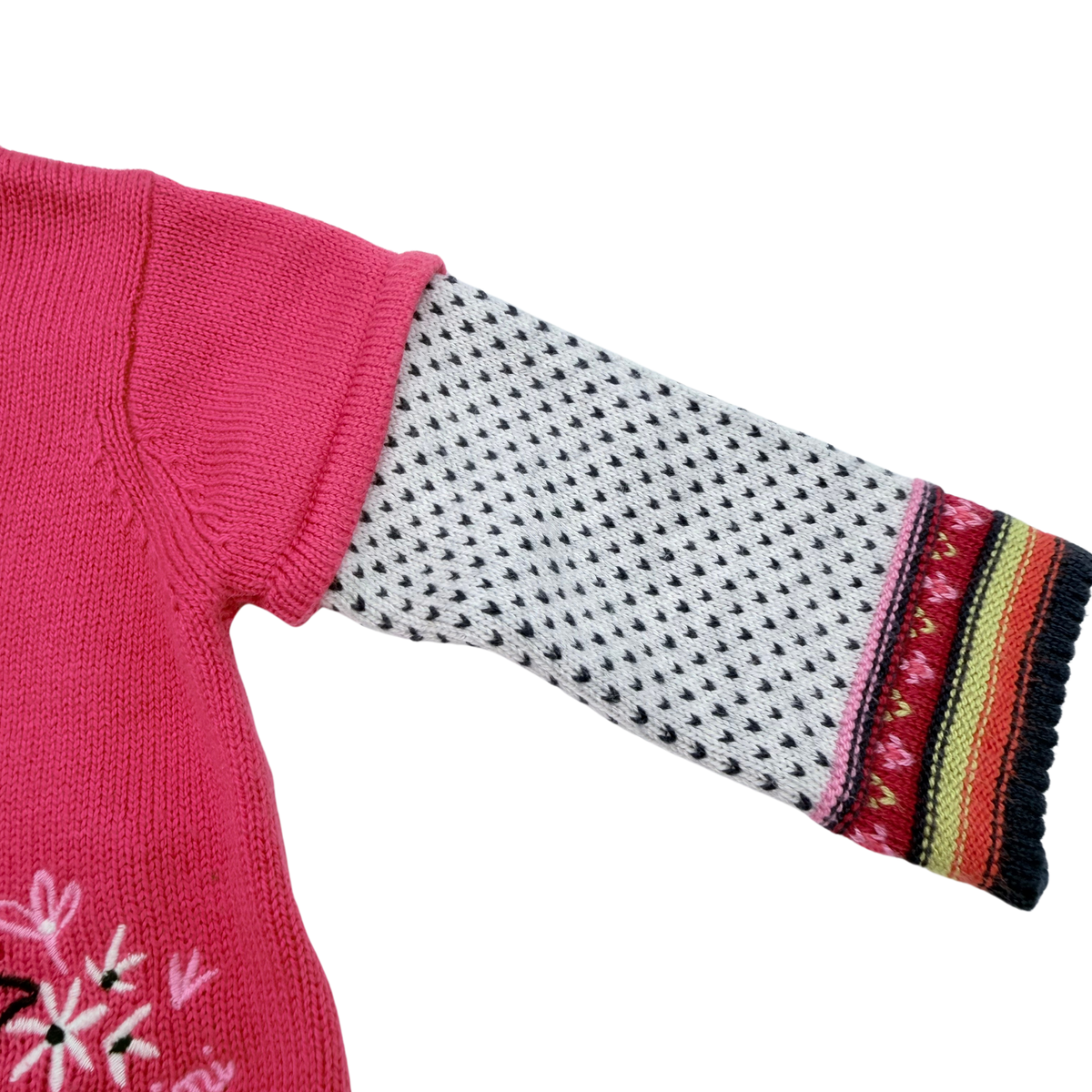 Gilet rose motif lapin en maille - 3 mois
