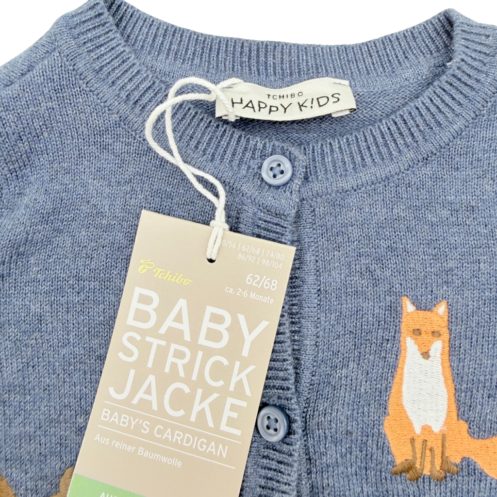 Gilet bleu marine motifs forêt - 2-6 mois