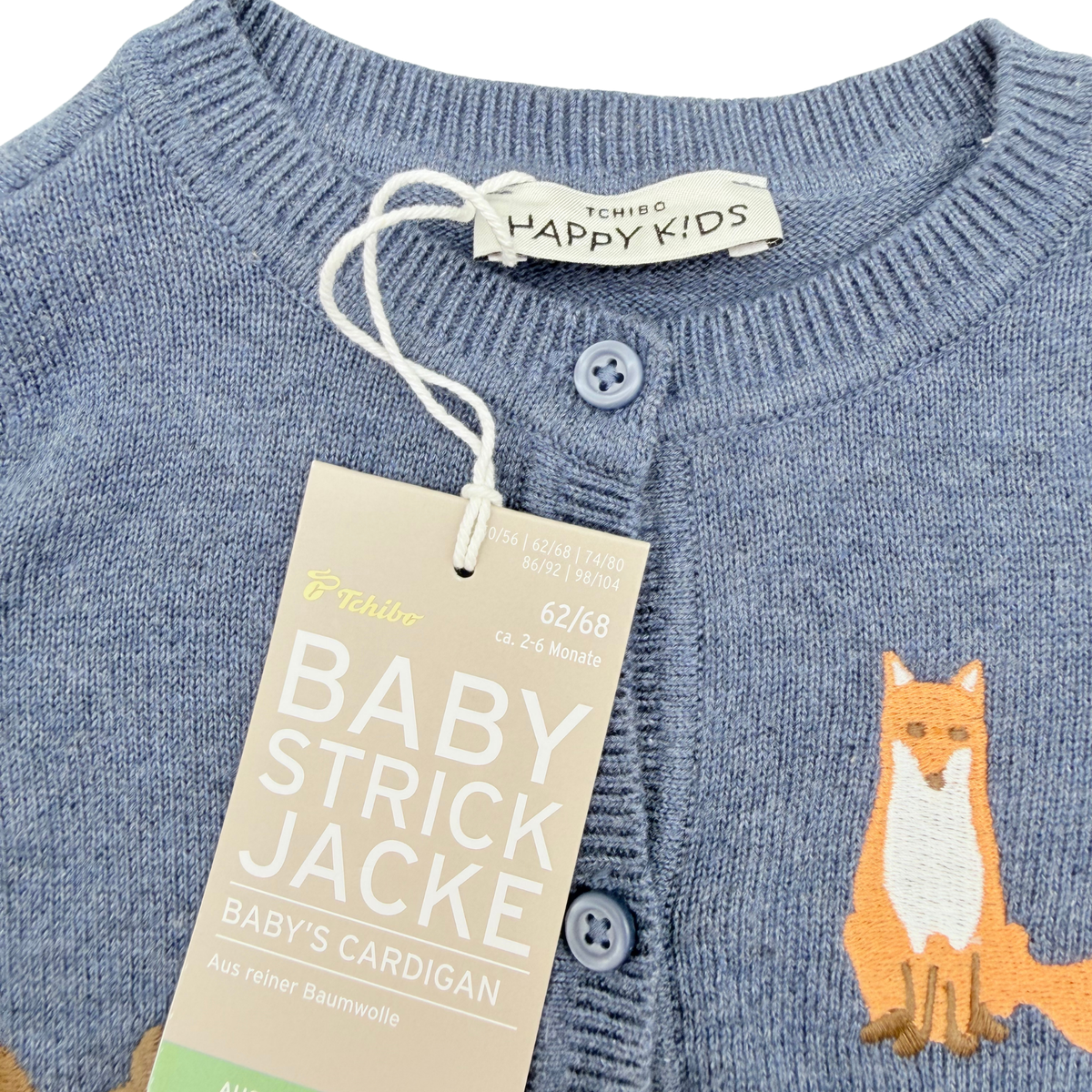 Gilet bleu marine motifs forêt - 2-6 mois