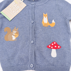 Gilet bleu marine motifs forêt - 2-6 mois