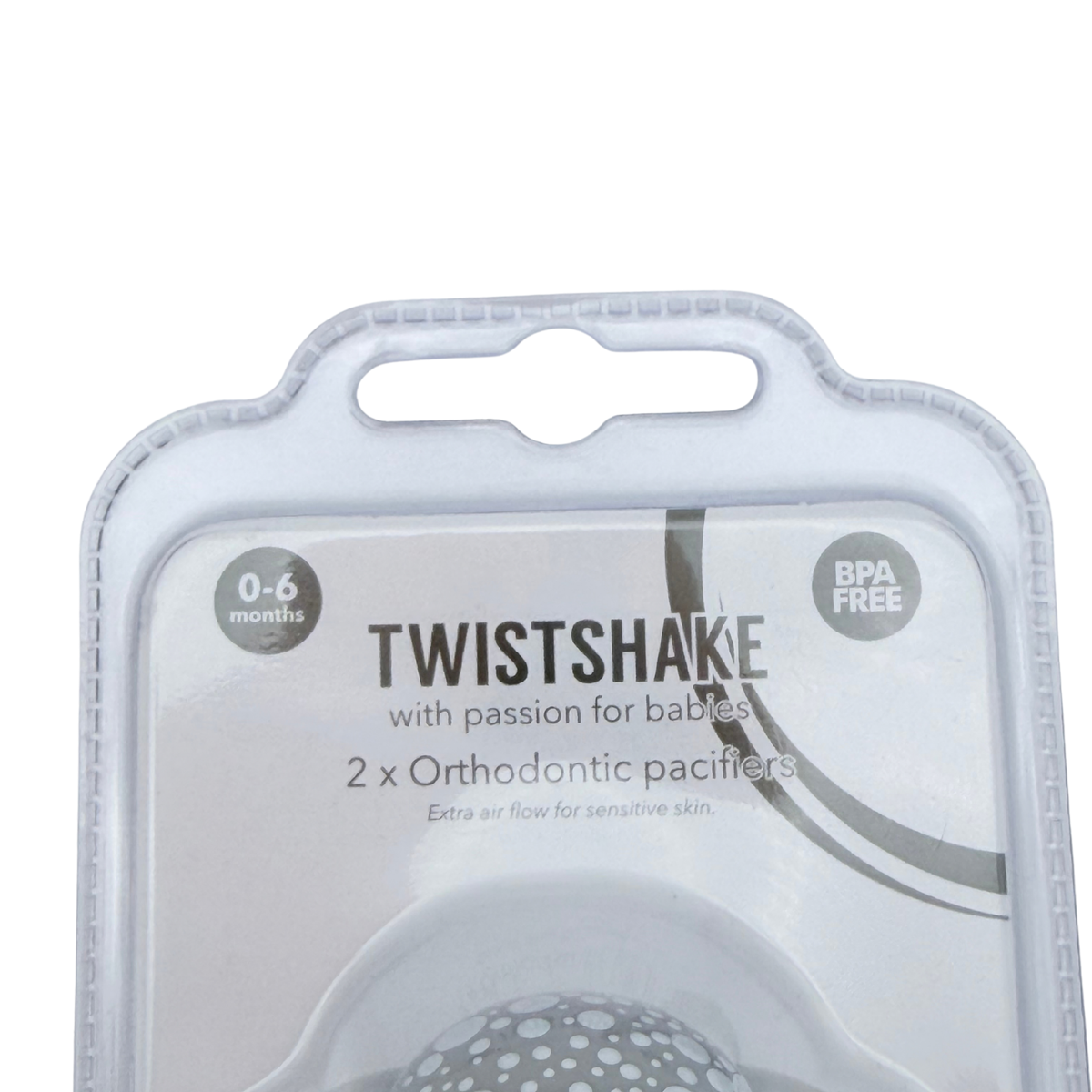 Lot de 2 sucettes orthodontiques grises et blanches 0-6 mois