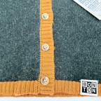 Gilet vert et camel en maille - 6 mois
