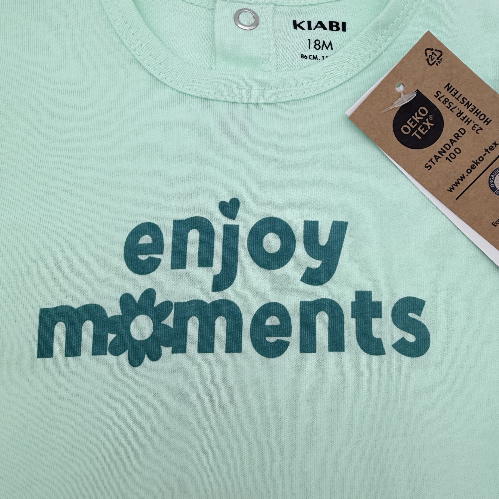 Pyjama vert d’eau “Enjoy moments” — 18 mois