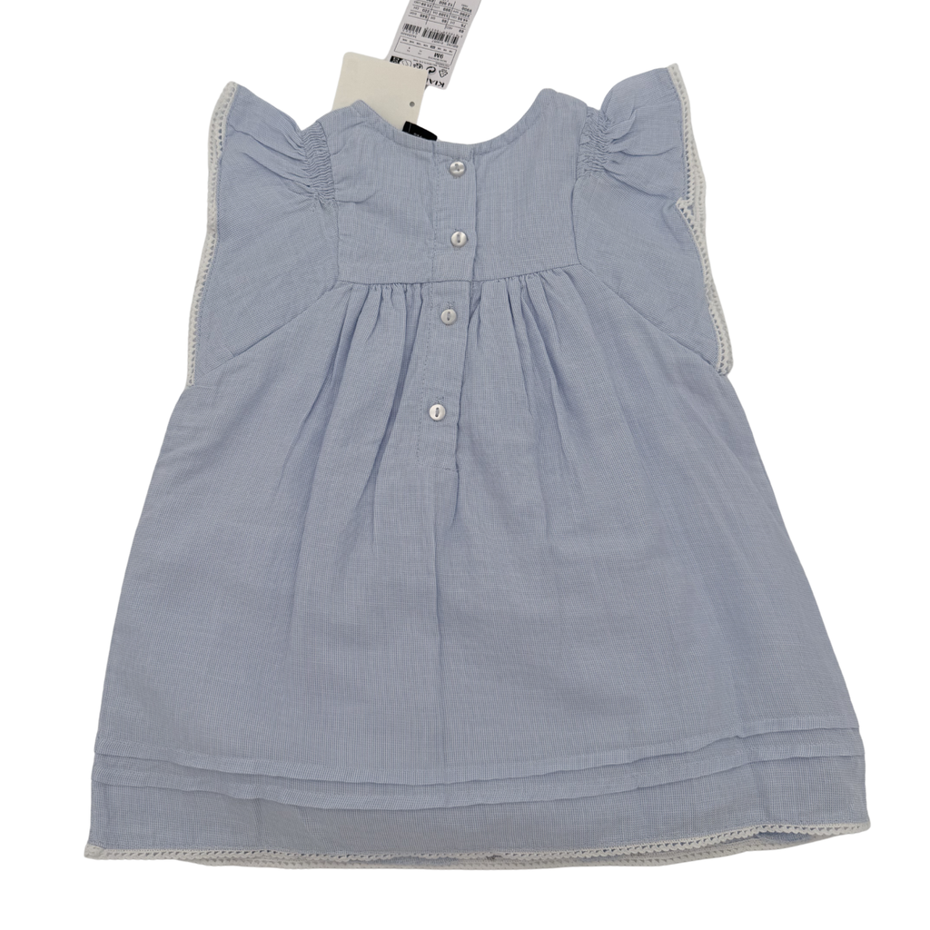Robe bébé brodée bleu ciel — 9 mois