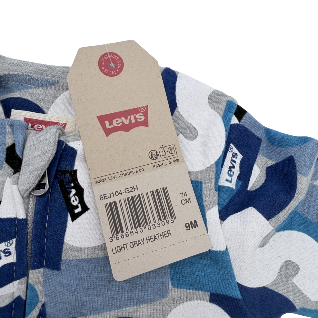 Pyjama bébé Levi’s bleu imprimé logo — 9 mois
