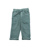 Pantalon bébé en denim vert kaki - 6 mois