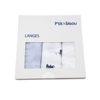 Lot de 3 langes en coton — 70 x 70 cm