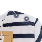 T-shirt bébé marinière blanc et bleu marine à manches longues - 24 mois