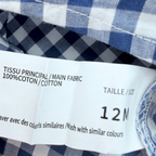 Chemise à carreaux bleu marine et blanc — 12 mois