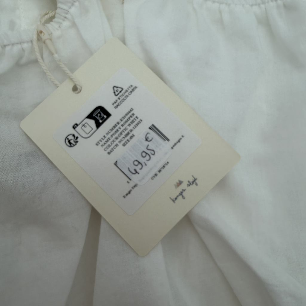 Barboteuse blanche broderie anglaise — 6 mois