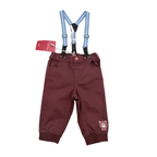 Pantalon bordeaux à bretelles - 6 mois
