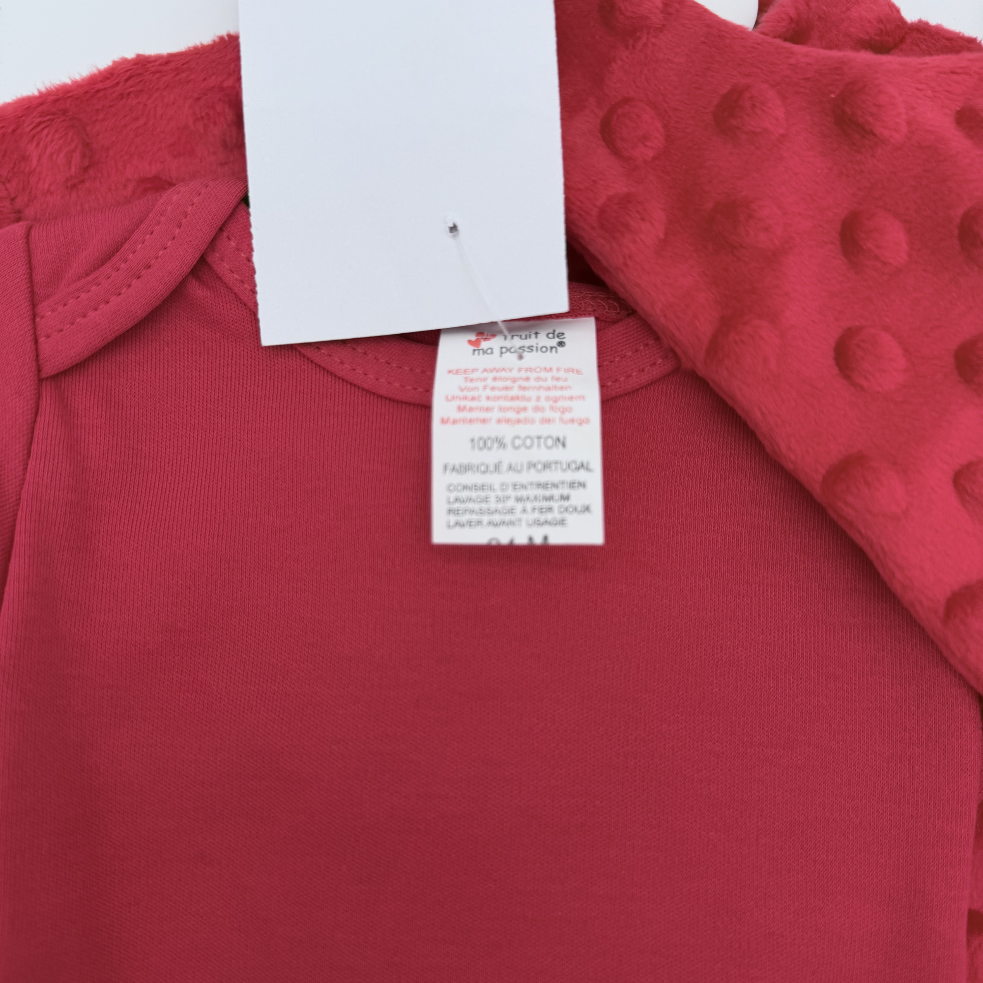 Ensemble naissance rouge texturé 5 pièces — 0-3 mois