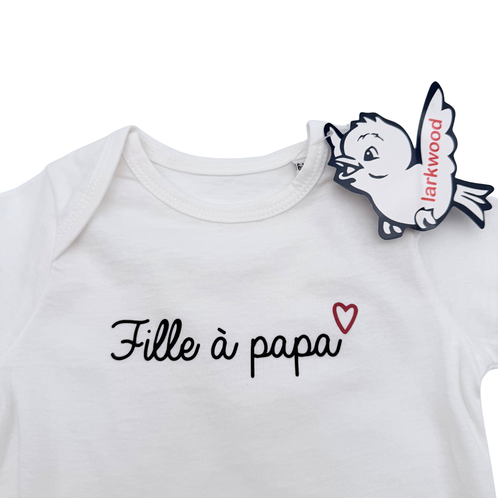 Body bébé « Fille à papa » blanc - 6-12 mois